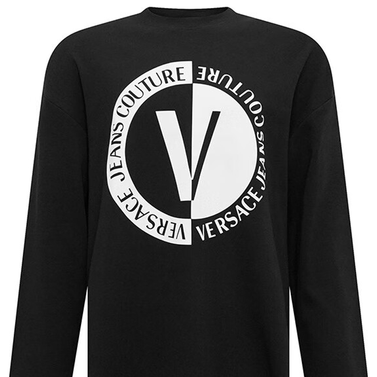 Sizing VERSACE JEANS COUTURE FW23 Baju-T Logo Lengan Panjang Hitam 75GAHG06-CJ01G-899