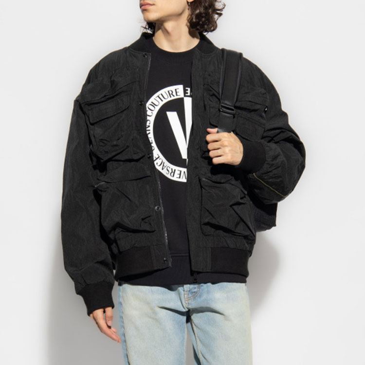 Purchase 范思哲牛仔高级定制 FW23 标志印花卫衣 黑色 75GAIG06-CF00G-899