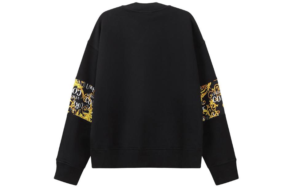 Lookbook VERSACE JEANS COUTURE FW23 Printed Crewneck Sweatshirt Black Mens Casualwear 74GAI309-FS063-G89