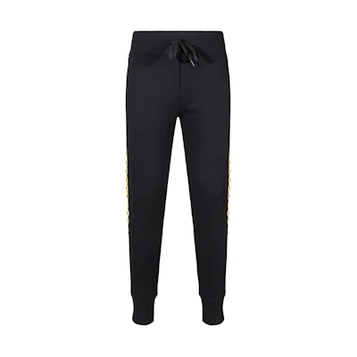 VERSACE JEANS COUTURE FW23 Printed Drawstring Jogger Pants Black Mens. 75GAAF01-CF00F-G89