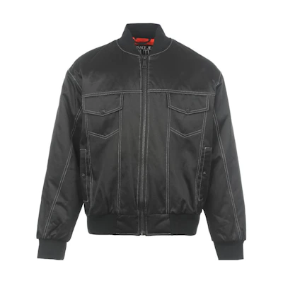 VERSACE JEANS COUTURE FW23 Solid Zip-Up Casual Jacket Black 75GASD18-CQD22-899