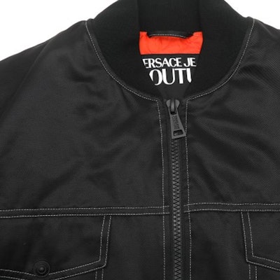 VERSACE JEANS COUTURE FW23 Solid Zip-Up Casual Jacket Black 75GASD18-CQD22-899 Purchase VERSACE JEANS COUTURE FW23 Solid Zip-Up Casual Jacket Black 75GASD18-CQD22-899