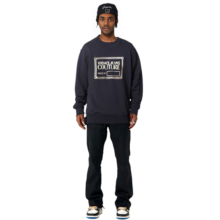 VERSACE JEANS COUTURE Gold Logo Print Crewneck Sweatshirt Black 71GAIT15-CF00T-G89 圖 4
