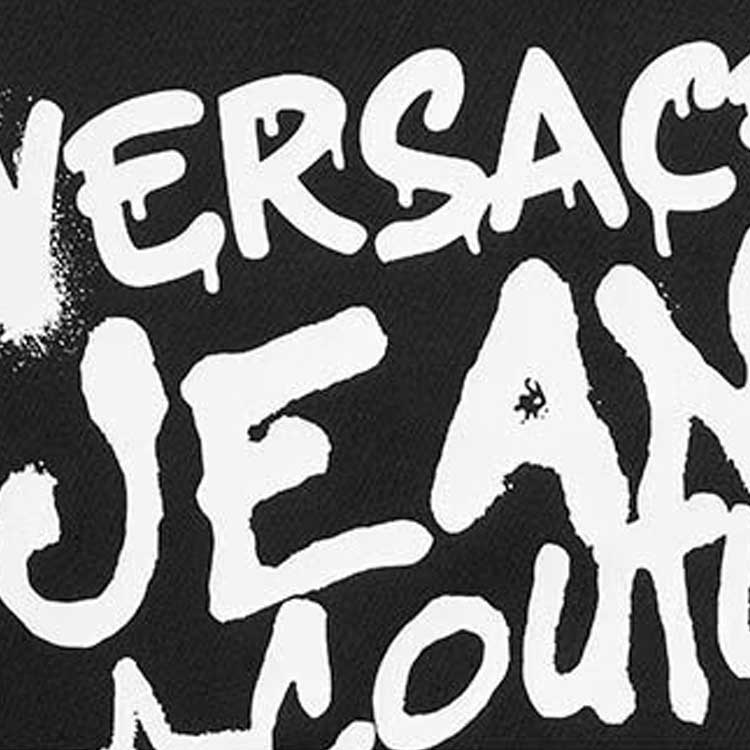 Details for VERSACE JEANS COUTURE Graffiti Logo Streetwear  Crewneck Sweatshirt Black 75GAHT17-CJ02O-899