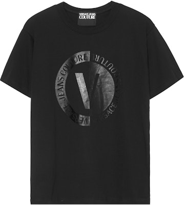 VERSACE JEANS COUTURE Graphic Print Crewneck T-Shirt Black SS23 Tee. 74GAHI07-CJ00I-899 Buy VERSACE JEANS COUTURE Graphic Print Crewneck T-Shirt Black SS23 Tee. 74GAHI07-CJ00I-899