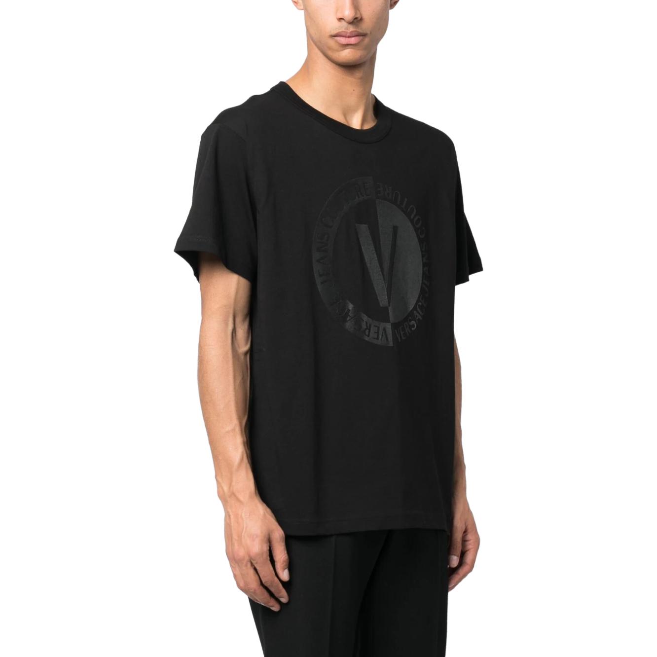 Details for VERSACE JEANS COUTURE Graphic Print Crewneck T-Shirt Black SS23  Tee. 74GAHI07-CJ00I-899