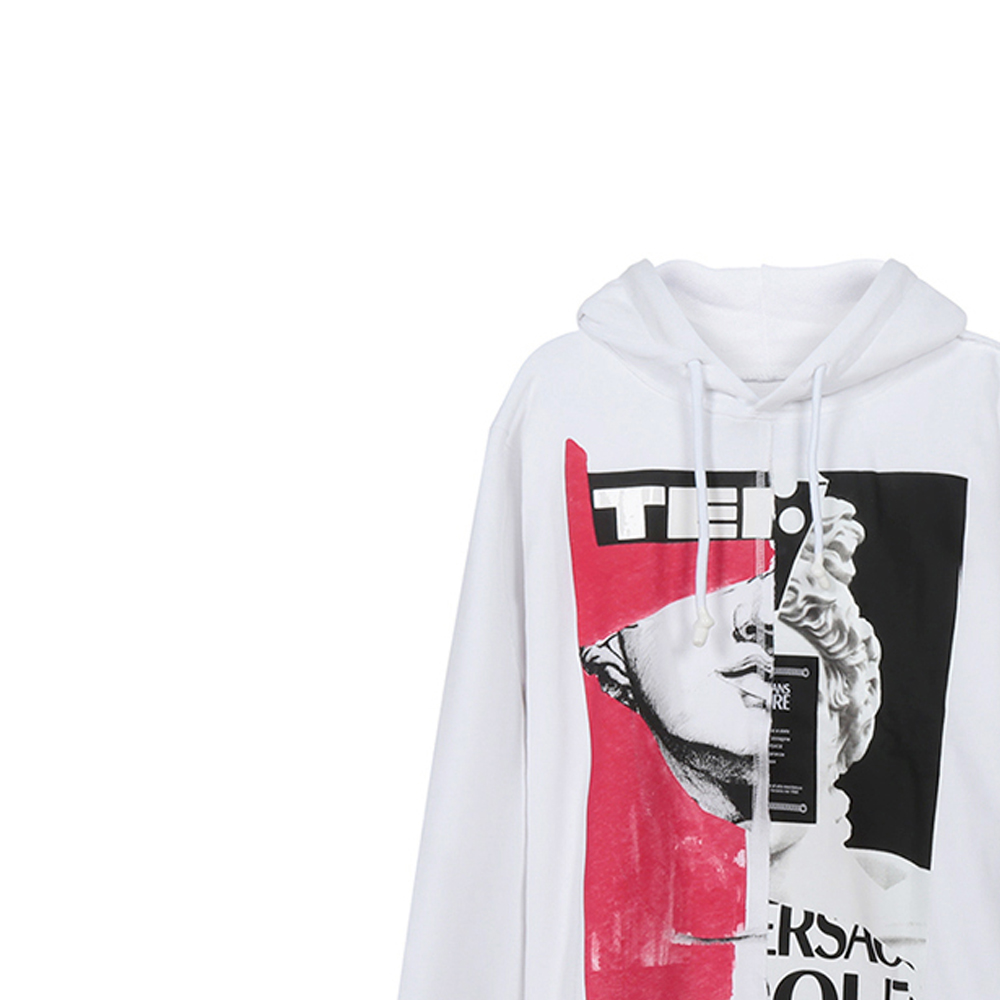 Purchase 范思哲牛仔高级定制白色图案印花连帽衫 B7GVA7KF-30328-003