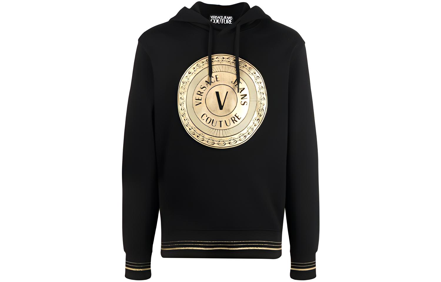 VERSACE JEANS COUTURE Graphic Print Sweatshirt Men’s Black B7GWA7TX-30318-BLACK