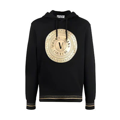 VERSACE JEANS COUTURE Graphic Print Sweatshirt Men’s Black B7GWA7TX-30318-BLACK