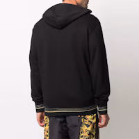 Shop VERSACE JEANS COUTURE 男士黑色圖案印花長袖上衣 B7GWA7TX-30318-BLACK