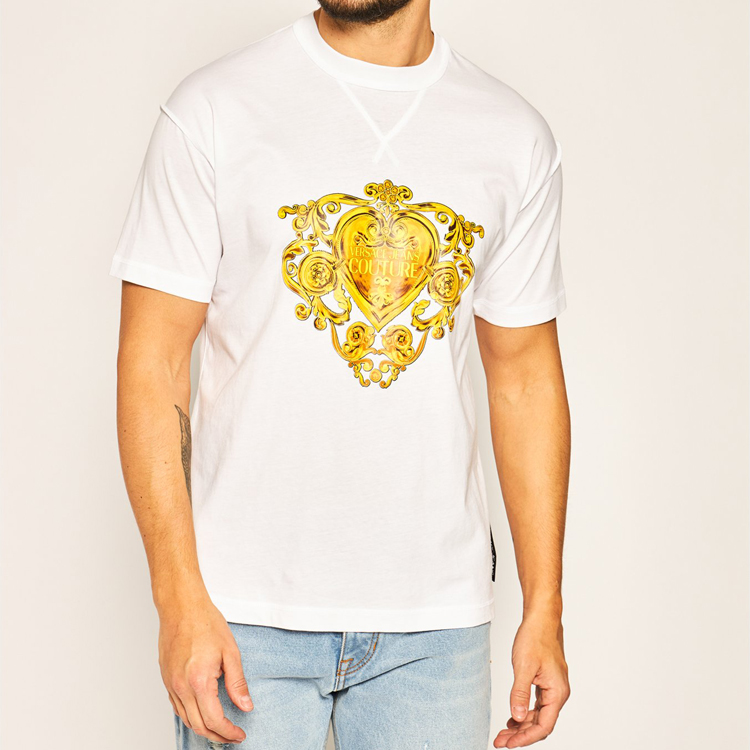 Versace Jeans Couture Heart Graphic White T-Shirt for Men B3GVB7EA-30311-K41 圖 4