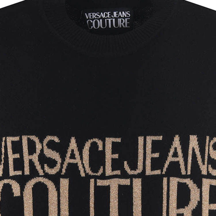 VERSACE JEANS COUTURE Knit Lettering Crewneck Sweater  Black 75GAFML1-CM31H-K42 圖 5