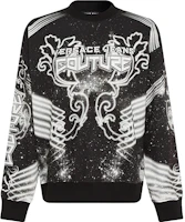 VERSACE JEANS COUTURE Letter Galaxy Black Crewneck Pullover Sweatshirt Men’s. 73GAI3OG-FS054-M89 VERSACE JEANS COUTURE Letter Galaxy Black Crewneck Pullover Sweatshirt Men’s. 73GAI3OG-FS054-M89