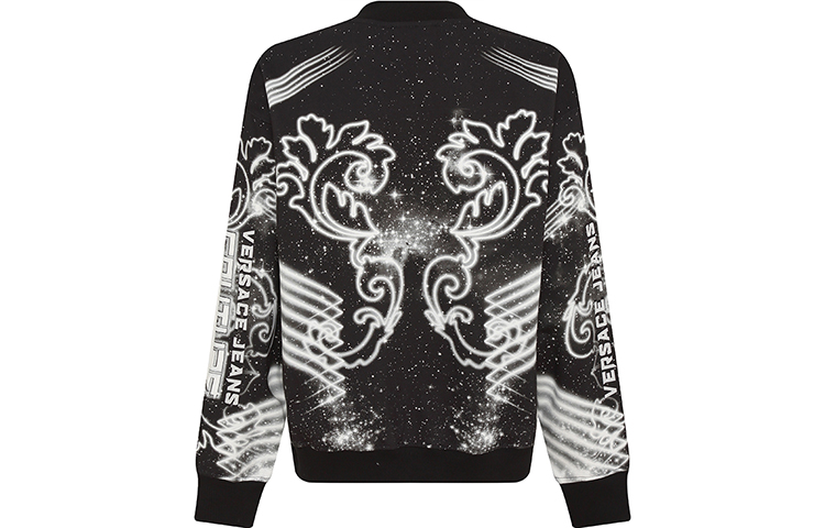 VERSACE JEANS COUTURE Letter Galaxy Black Crewneck Pullover Sweatshirt Men’s. 73GAI3OG-FS054-M89 圖 3