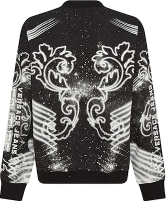 VERSACE JEANS COUTURE Letter Galaxy Black Crewneck Pullover Sweatshirt Men’s. 73GAI3OG-FS054-M89 Lookbook VERSACE JEANS COUTURE Letter Galaxy Black Crewneck Pullover Sweatshirt Men’s. 73GAI3OG-FS054-M89