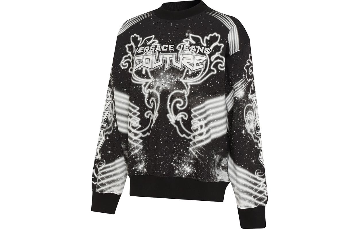 VERSACE JEANS COUTURE Letter Galaxy Black Crewneck Pullover Sweatshirt Men’s. 73GAI3OG-FS054-M89 圖 4