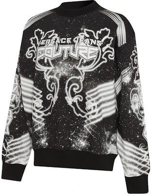 VERSACE JEANS COUTURE Letter Galaxy Black Crewneck Pullover Sweatshirt Men’s. 73GAI3OG-FS054-M89 Shop VERSACE JEANS COUTURE Letter Galaxy Black Crewneck Pullover Sweatshirt Men’s. 73GAI3OG-FS054-M89