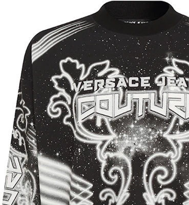 VERSACE JEANS COUTURE Letter Galaxy Black Crewneck Pullover Sweatshirt Men’s. 73GAI3OG-FS054-M89 Purchase VERSACE JEANS COUTURE Letter Galaxy Black Crewneck Pullover Sweatshirt Men’s. 73GAI3OG-FS054-M89