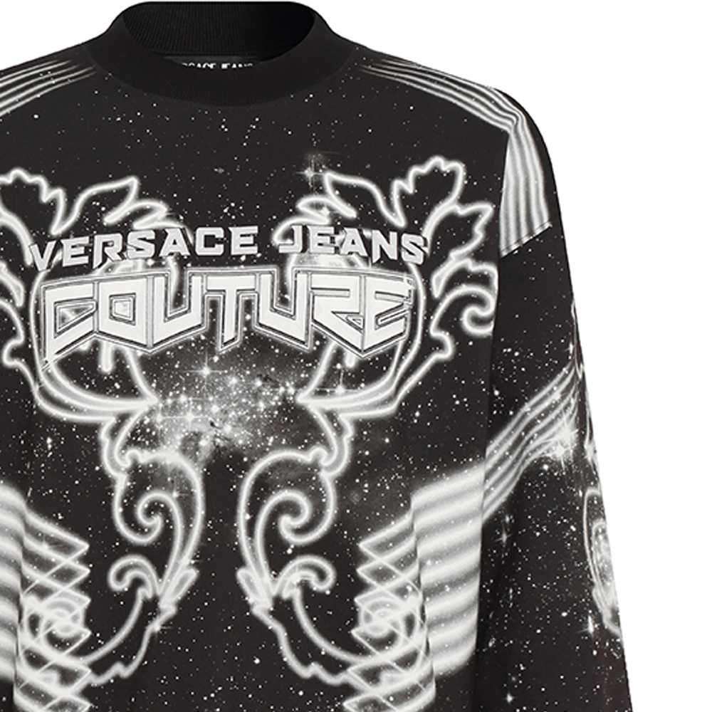 VERSACE JEANS COUTURE Letter Galaxy Black Crewneck Pullover Sweatshirt Men’s. 73GAI3OG-FS054-M89 圖 8