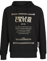 VERSACE JEANS COUTURE Letter Logo Gold-Trim Hoodie Black Mens B7GZA7TP-30318-K42 VERSACE JEANS COUTURE Letter Logo Gold-Trim Hoodie Black Mens B7GZA7TP-30318-K42