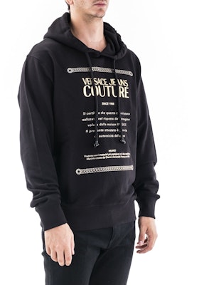 ヴェルサーチ ジーンズ クチュール レターロゴ ゴールドトリム フーディー ブラック メンズ B7GZA7TP-30318-K42 Details for ヴェルサーチ ジーンズ クチュール レターロゴ ゴールドトリム フーディー ブラック メンズ B7GZA7TP-30318-K42