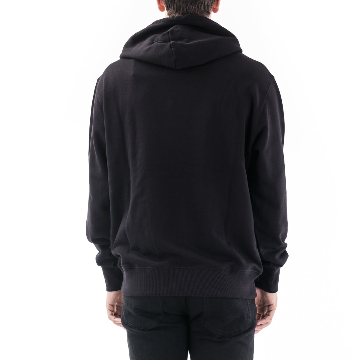 Cheap ヴェルサーチ ジーンズ クチュール レターロゴ ゴールドトリム フーディー ブラック メンズ B7GZA7TP-30318-K42