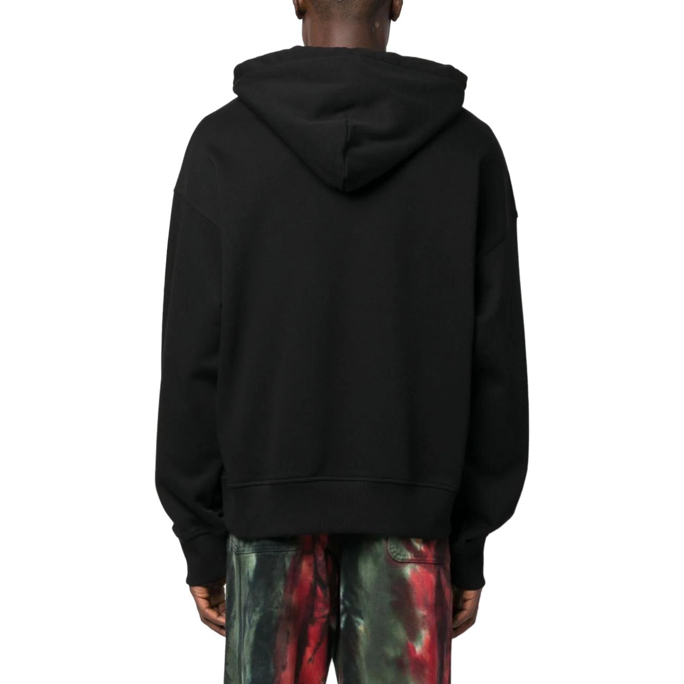 Purchase 베르사체 진즈 쿠튀르 레터 프린트 후디 블랙 캐주얼 스웻셔츠 75GAII04-CF00I-899