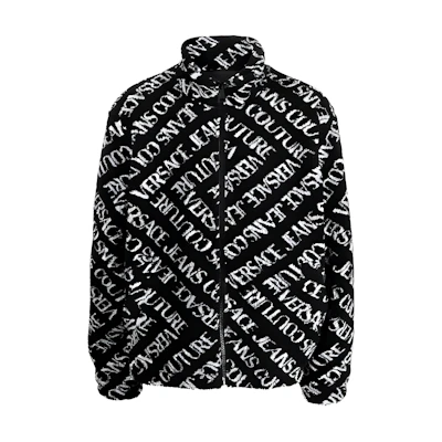 Versace Jeans Couture Letter Print Zip-Up Jacket Black Outerwear 75GAS411-U0013-899