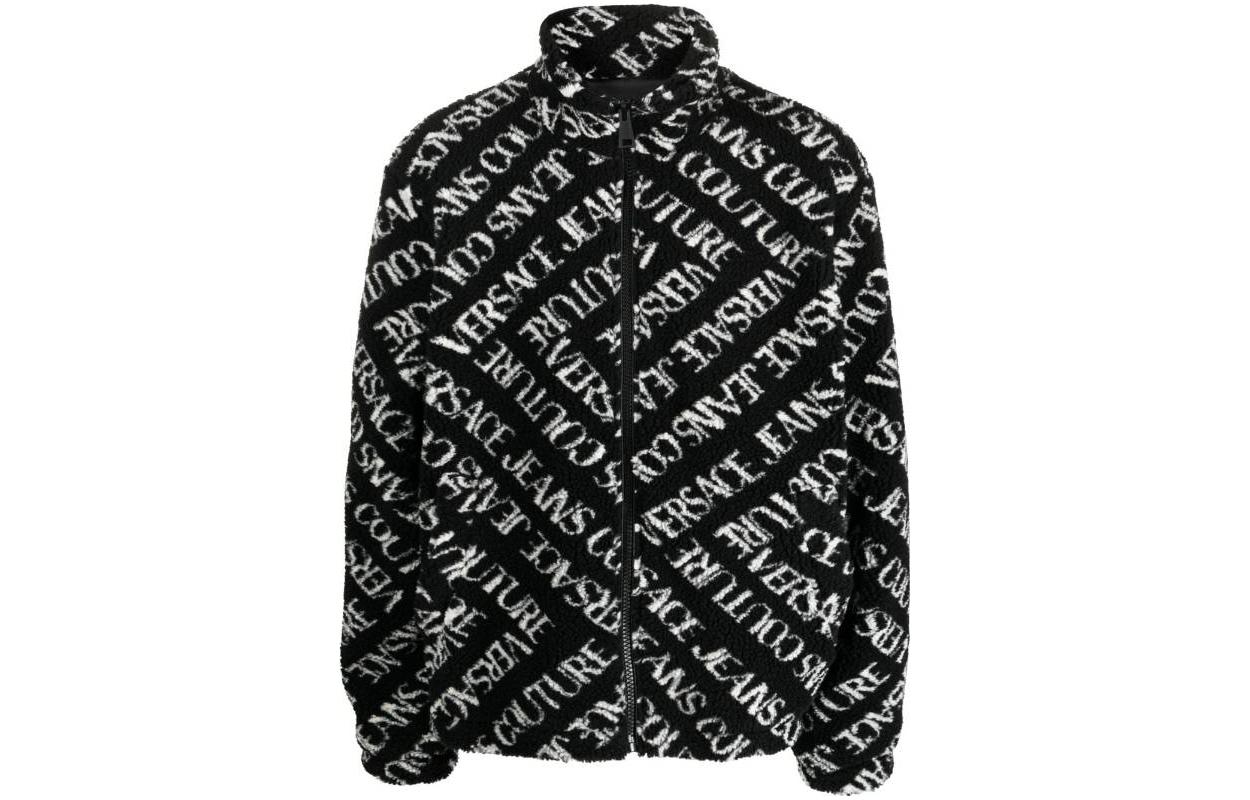 Order Versace Jeans Couture Letter Print Zip-Up Jacket Black  Outerwear 75GAS411-U0013-899