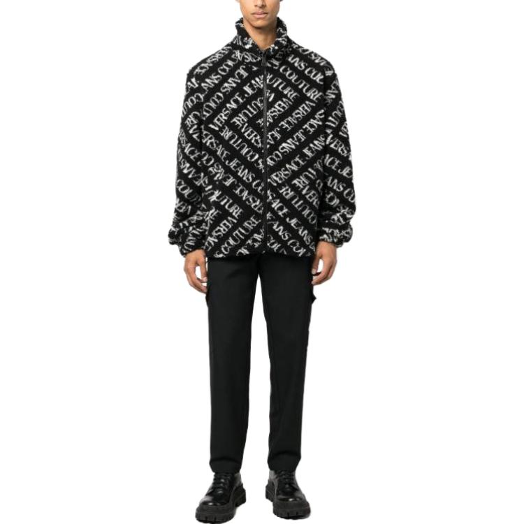 Lookbook Versace Jeans Couture Letter Print Zip-Up Jacket Black  Outerwear 75GAS411-U0013-899