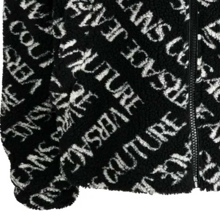 Details for Versace Jeans Couture Letter Print Zip-Up Jacket Black  Outerwear 75GAS411-U0013-899