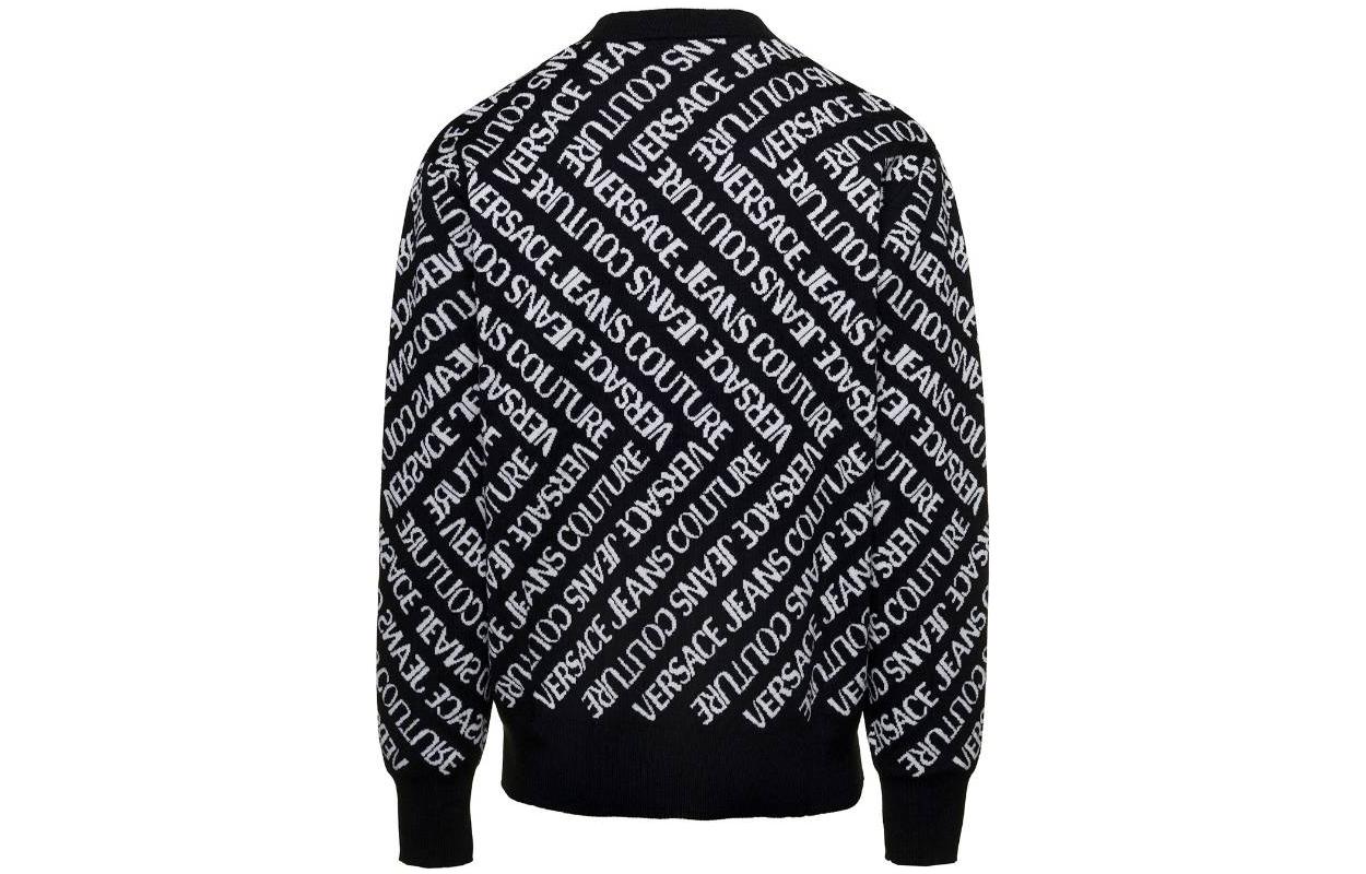 Lookbook VERSACE JEANS COUTURE Logo Crewneck Pullover Long Sleeve Sweatshirt Black 75GAFM11CM2-9NA0E