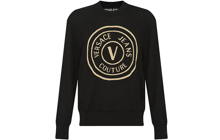 VERSACE JEANS COUTURE Logo Crewneck Wool Sweater  Black 73GAFM03-CM01A-K42 圖 2