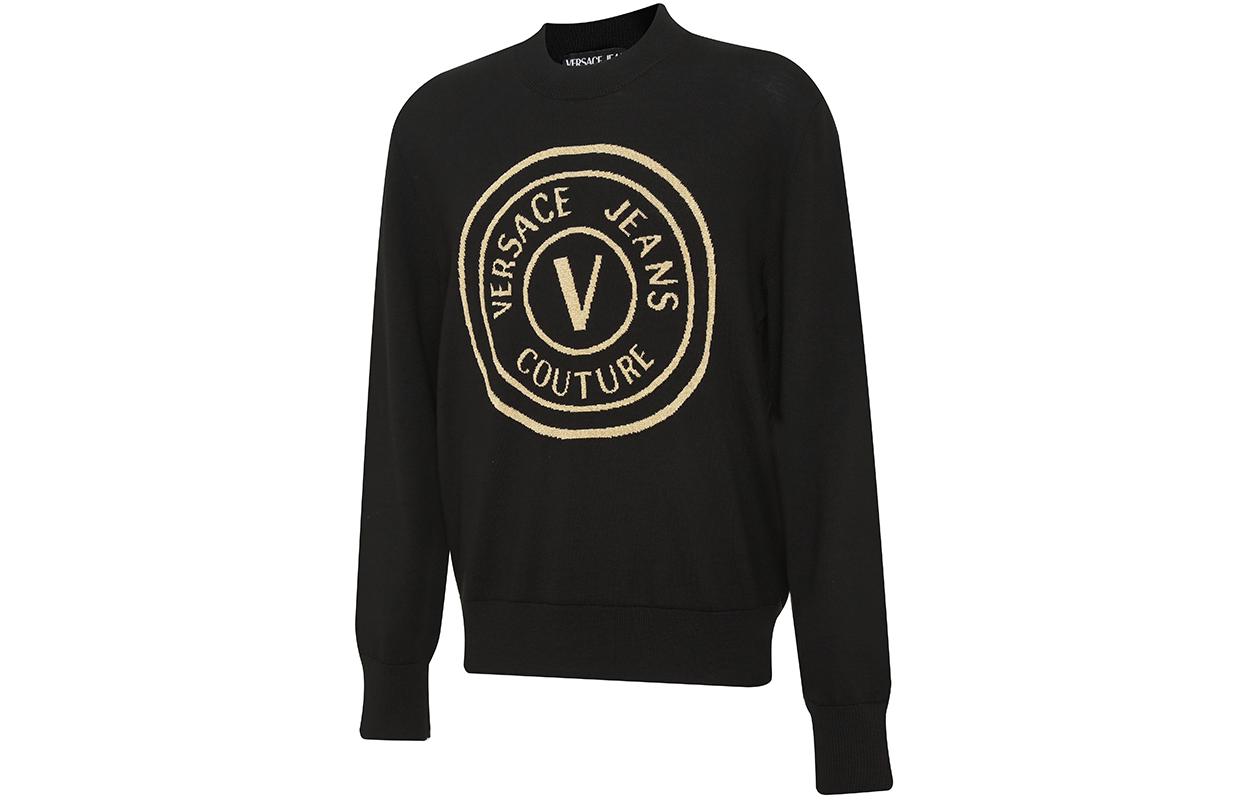 VERSACE JEANS COUTURE Logo Crewneck Wool Sweater  Black 73GAFM03-CM01A-K42 圖 4