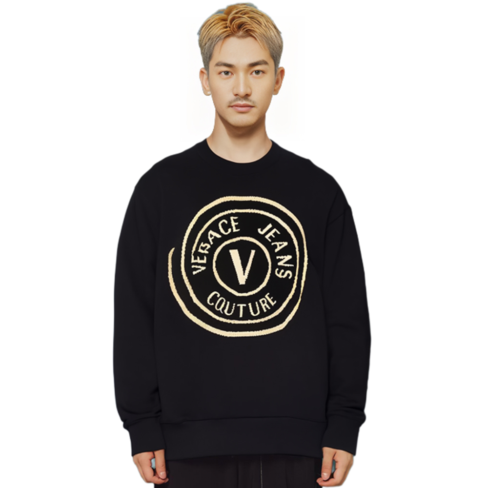 VERSACE JEANS COUTURE Logo Crewneck Wool Sweater  Black 73GAFM03-CM01A-K42 圖 5