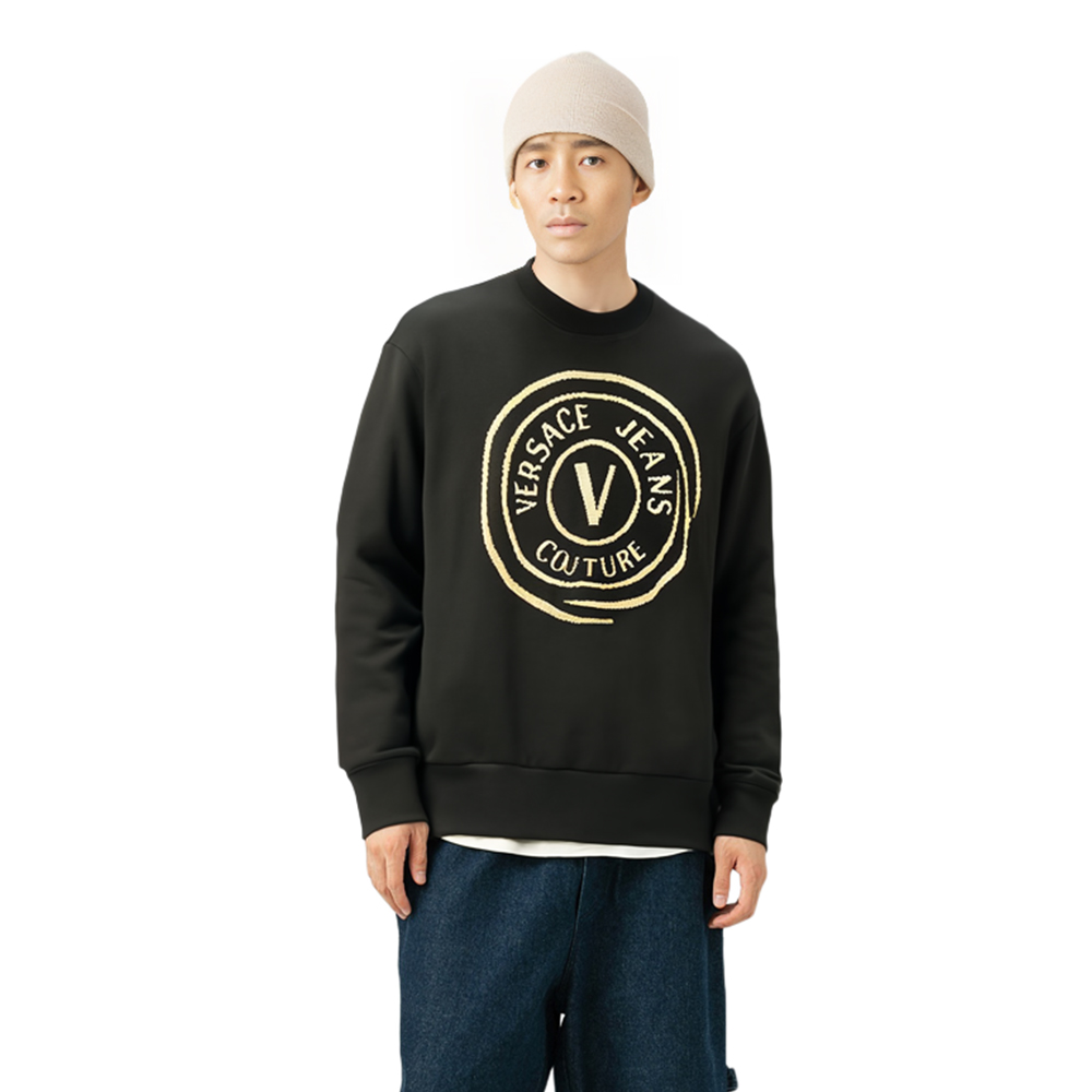 VERSACE JEANS COUTURE Logo Crewneck Wool Sweater  Black 73GAFM03-CM01A-K42 圖 6