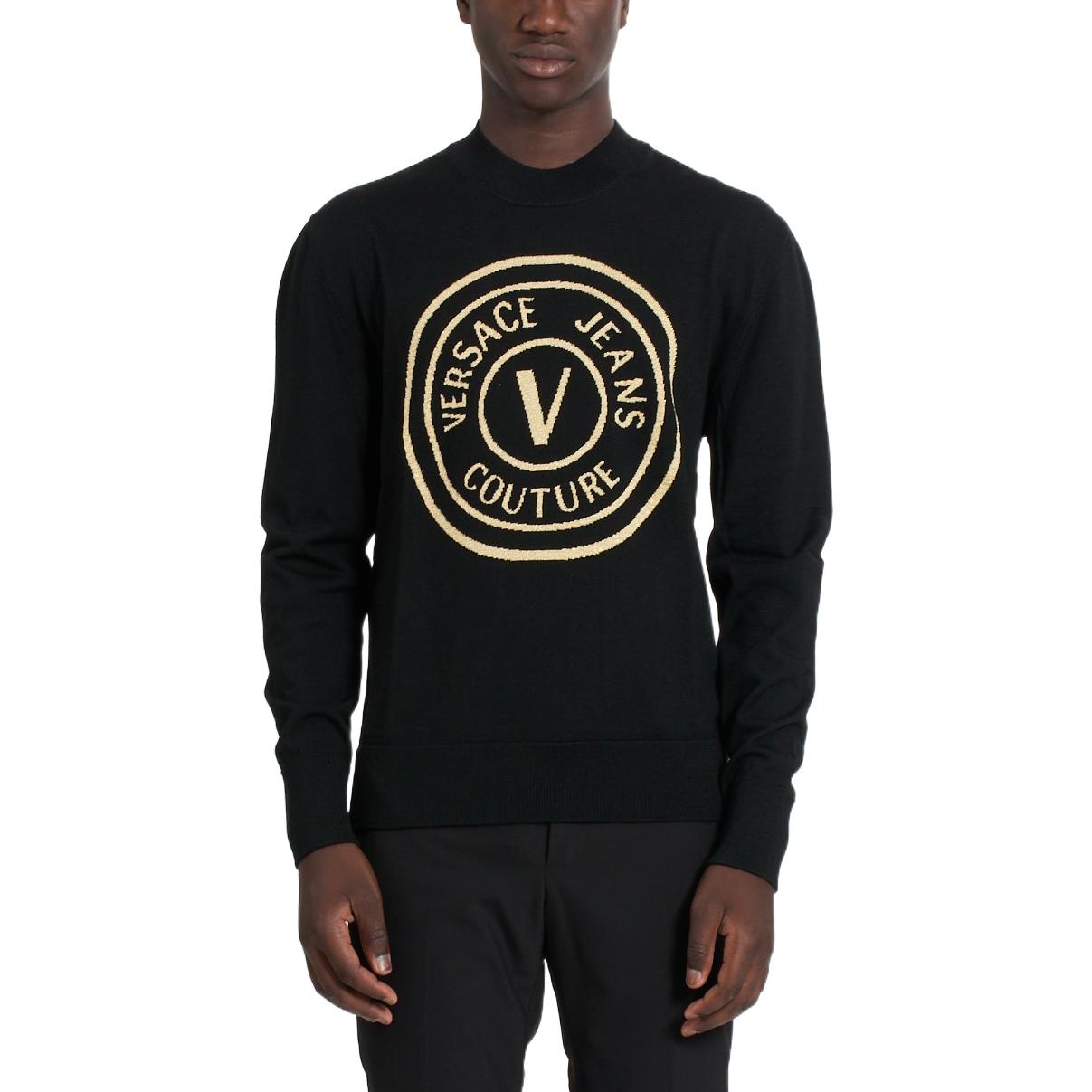 VERSACE JEANS COUTURE Logo Crewneck Wool Sweater  Black 73GAFM03-CM01A-K42 圖 7