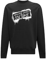 VERSACE JEANS COUTURE Logo Print Black Pullover Crewneck Sweatshirt Men. 75GAIT15-CF01O-899 VERSACE JEANS COUTURE Logo Print Black Pullover Crewneck Sweatshirt Men. 75GAIT15-CF01O-899