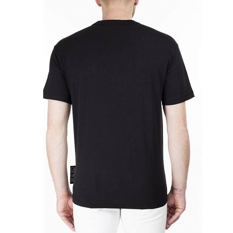 Purchase VERSACE JEANS COUTURE Logo Print Crewneck T-Shirt Black Gift Option B3GVB7TF-30319-899