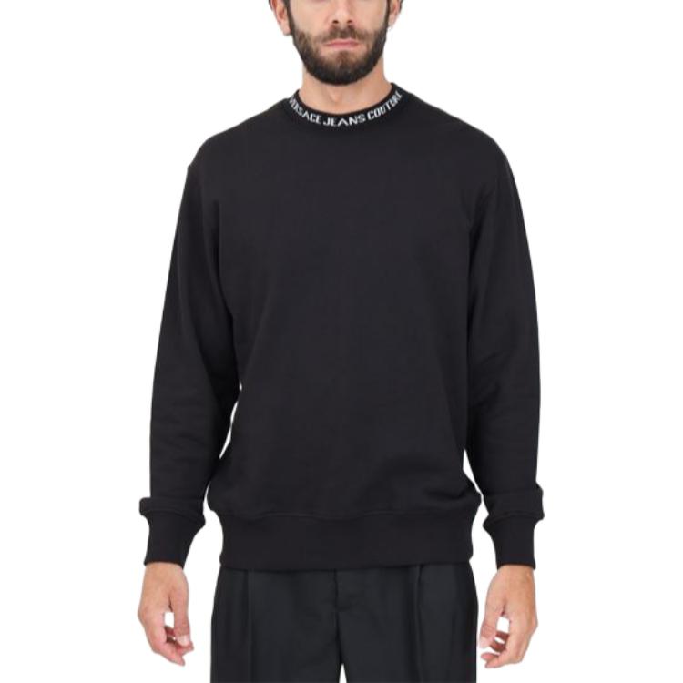 Lookbook VERSACE JEANS COUTURE 男士黑色長袖圓領印花衛衣 77GAI3R2F0002899