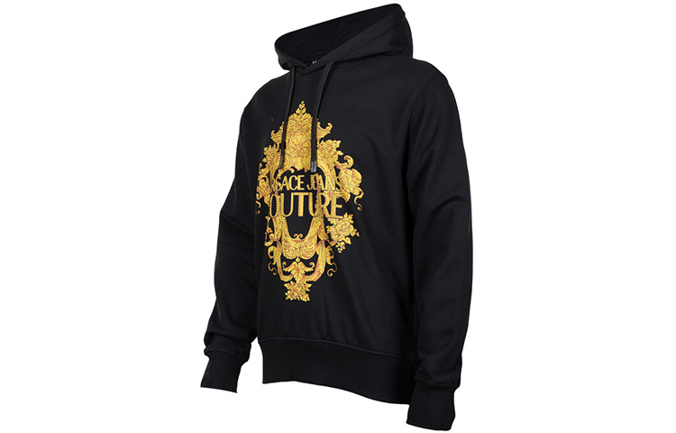 Lookbook VERSACE JEANS COUTURE 標誌印花連帽運動衫 男款 黑色 73GAIP02-CF01P-G89