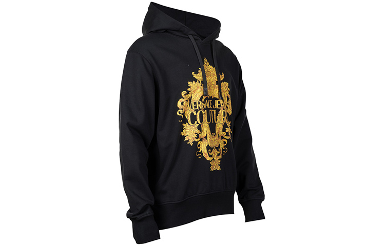 Purchase VERSACE JEANS COUTURE 標誌印花連帽運動衫 男款 黑色 73GAIP02-CF01P-G89