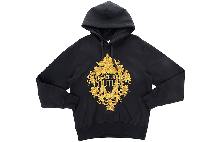 Details for VERSACE JEANS COUTURE 標誌印花連帽運動衫 男款 黑色 73GAIP02-CF01P-G89