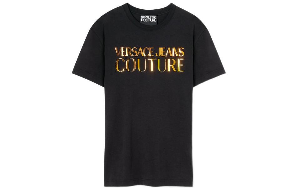 VERSACE JEANS COUTURE Logo Print Short Sleeve T-Shirt Men. E74GAHG06-ECJ00G-EG89