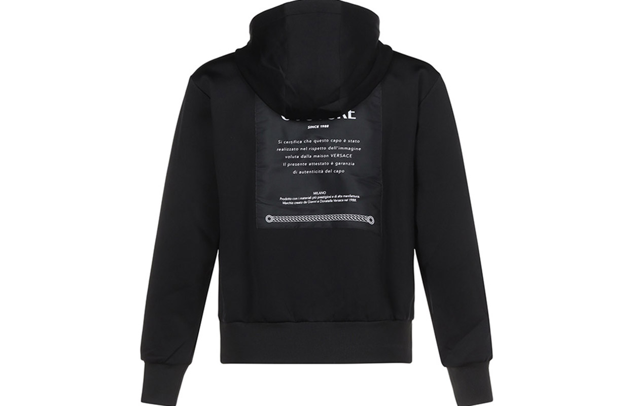 Lookbook VERSACE JEANS COUTURE Hoodie Hitam Logo Cetak B7GZA705-13985-899