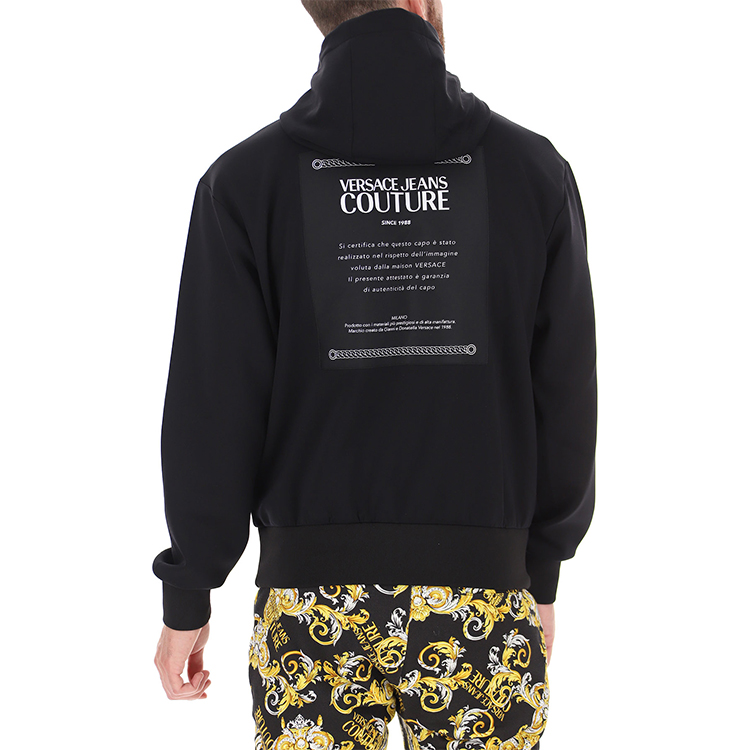 Purchase VERSACE JEANS COUTURE Hoodie Hitam Logo Cetak B7GZA705-13985-899