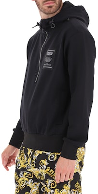 范思哲牛仔Logo印花黑色连帽衫 B7GZA705-13985-899 Details for 范思哲牛仔Logo印花黑色连帽衫 B7GZA705-13985-899