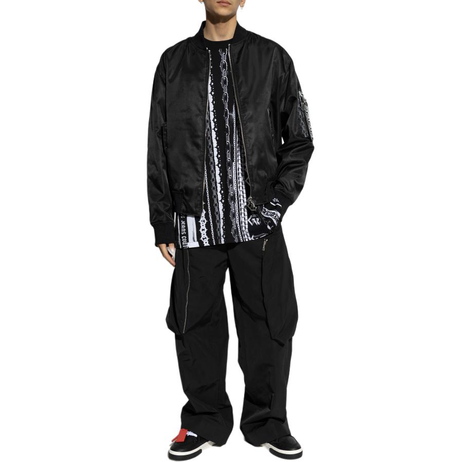 Lookbook VERSACE JEANS COUTURE Logo Zip-Up Bomber Jacket Black  Long Sleeve 77GAS405-CQD58-L01