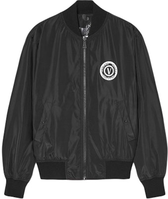 VERSACE JEANS COUTURE Logo Zip Reversible Bomber Jacket Black E76GAS407-ECQS85-E899 Order VERSACE JEANS COUTURE Logo Zip Reversible Bomber Jacket Black E76GAS407-ECQS85-E899