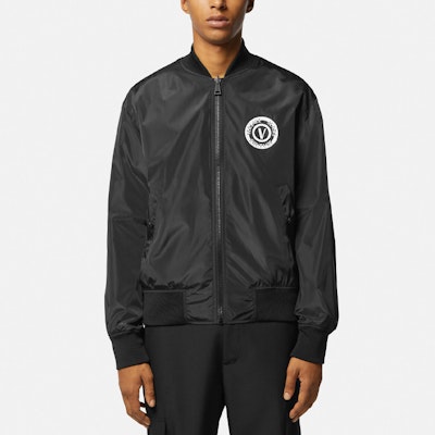 VERSACE JEANS COUTURE Logo Zip Reversible Bomber Jacket Black E76GAS407-ECQS85-E899 Shop VERSACE JEANS COUTURE Logo Zip Reversible Bomber Jacket Black E76GAS407-ECQS85-E899